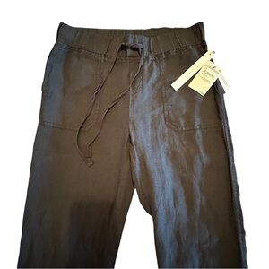 Caslon 100% Linen Joggers Pants NWT Women XS Black Resort Casual Lagenlook